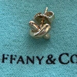 Tiffany & Co. 18k yellow gold X stud earring with Tiffany back SINGLE earring